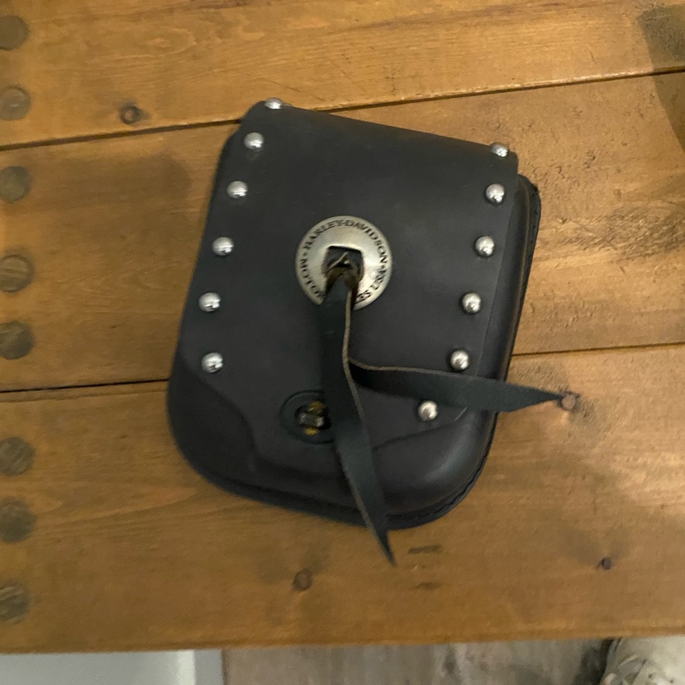 Vtg Harley Davidson Leather Sissy Bar Bag Gem